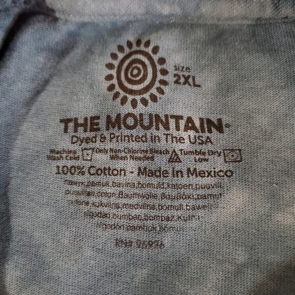 The Mountain Mens Overall Cat Short Sleeve Blue Tie Dye T-Shirt Size 2XL Kitten - Picture 6 of 8